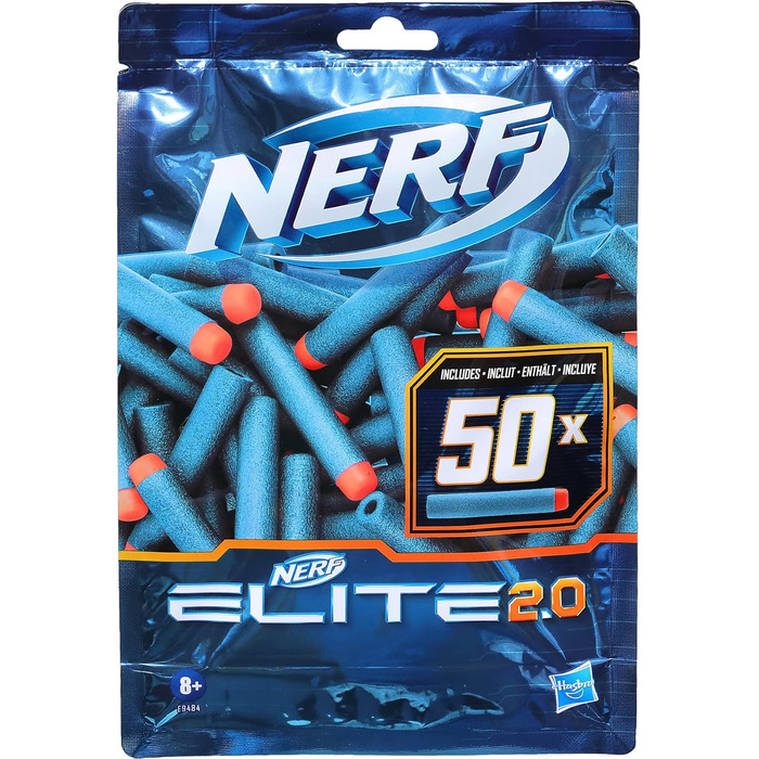 Дротиків - 50 дротиків Nerf Elite 2.0 - сумісні з усіма бластерами Nerf, які використовують дротики Elite, 2.0 50