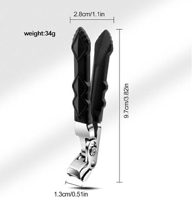 Кусачка для нігтів з широким отвором, кусачки для нігтів з нержавіючої сталі з колектором, кусачки для нігтів для людей похилого віку (2 шт.)