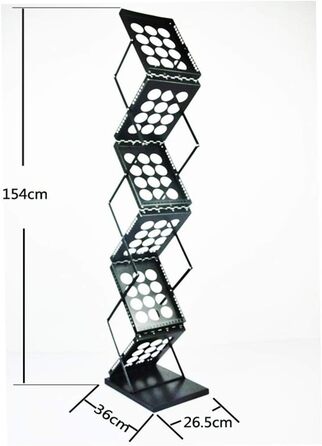 Стелаж для файлів, стелаж для журналів, стелаж для літератури Стелаж для журналів Стелаж для брошур Стелаж для журналів Складаний висувний розкладний дисплей 6 кишень Стелаж для брошур Каталог журналів Стелаж для літератури Висота стелажа 154 см Чорний