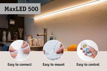 Світлодіодна стрічка MaxLED 500 Розумний дім Bluetooth Tunable White в т.ч. 47 Вт з можливістю затемнення Сріблястий пластиковий світлодіодний ремінець 3000 K (смуга, 20 м, 6500 К), 70565