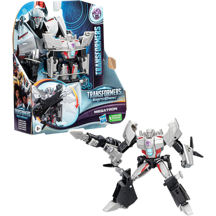 Іграшка Transformers EarthSpark Warrior-Class Megatron, фігурка воїна Мегатрона висотою 12,5 см, іграшка-робот для дітей віком від 6 років і старше