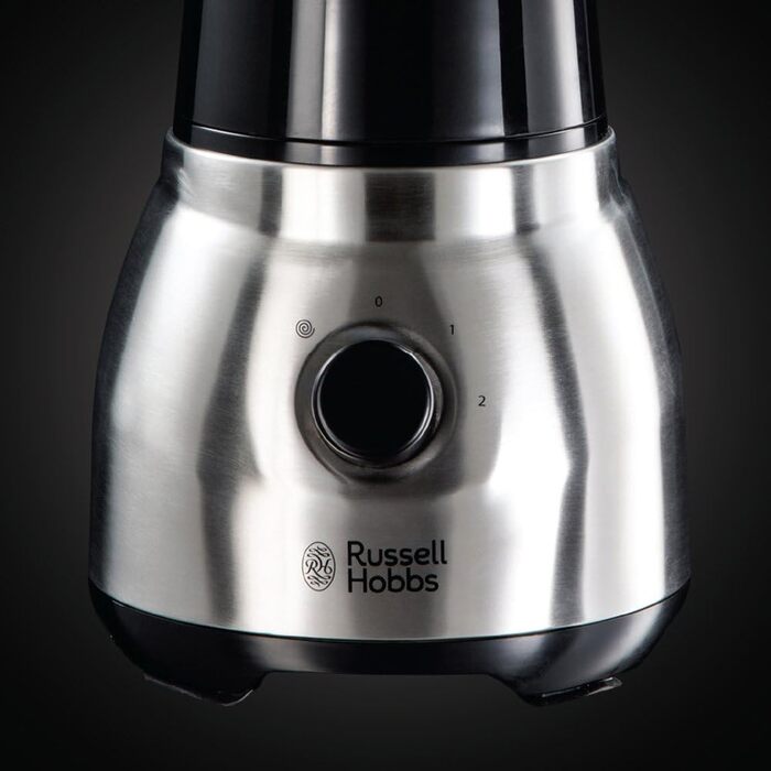 Міксер Russell Hobbs 2-в-1 блендер зі скляним контейнером 1,5 л і міні-смузі-пляшка для пиття 0,6 л з кришкою Можна мити в посудомийній машині, функція імпульсу/подрібнення льоду, чашка без BPA, нержавіюча сталь 23821-56