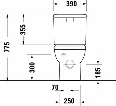 Підлоговий унітаз Duravit 1 комбінований білий глянцевий 655 мм