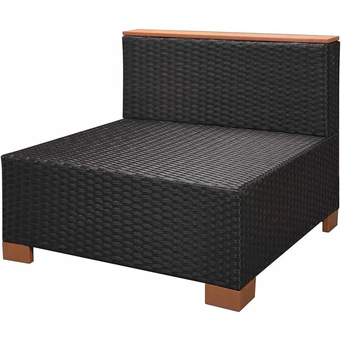 Диван садовий 8 шт. Poly Rattan Black Seating Group Lounge Garden Set Диван 3 шт. кутовий 3 шт. середня частина підставка для ніг стіл