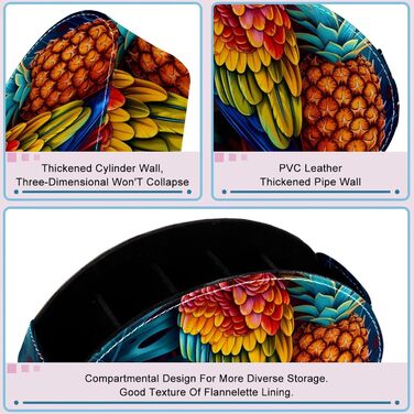 Настільний органайзер та аксесуари, Організація та зберігання офісу, Органайзер для художнього приладдя, Папуга Ананас, Тропічні рослини, Багатофункціональний органайзер Pattern 13792
