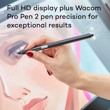 Планшет Wacom Cintiq 16 Creative Pen Display Tablet (для ескізів, ілюстрацій і малювання безпосередньо на екрані, з дисплеєм Full HD (1 920 x 1 080), підходить для Windows і Mac), чорний (22 дюйми, набір з 10 стандартних наконечників)