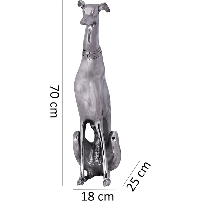 Прикраса Дизайнерська собака з алюмінію сріблястого хорта скульптурна статуя собаки
