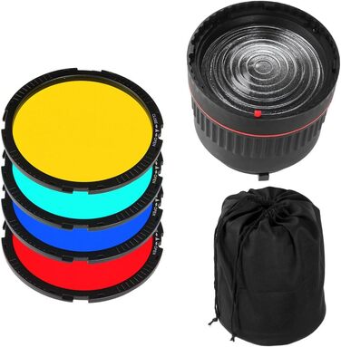 Фокусна лінза FOTGA NG-10 шт. Bowens Berg Studio Light 4 кольорових фільтра для спалаху LED світла