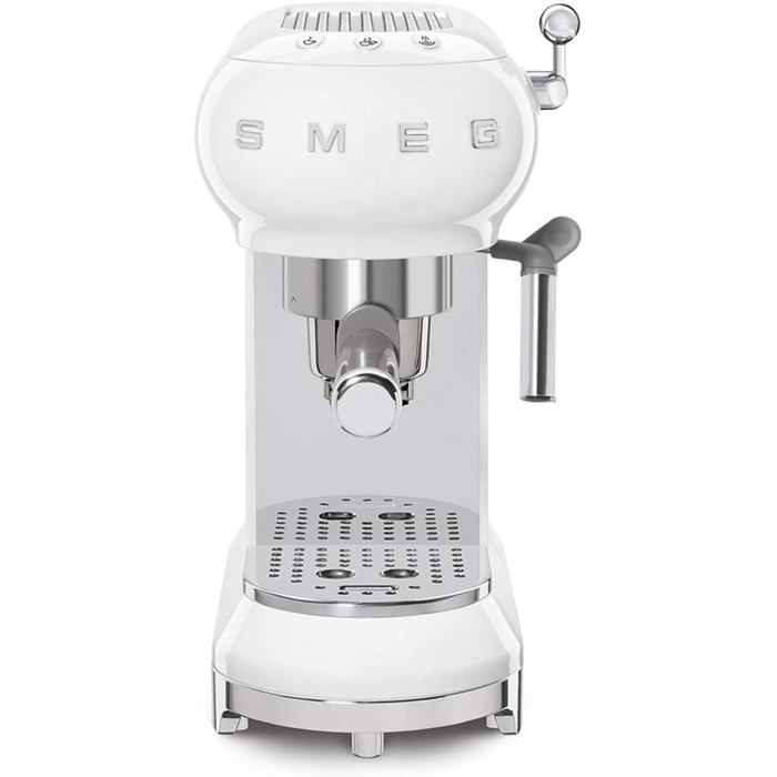 Повністю автоматична кавоварка SMEG ECF01WHEU, термоблочна система нагріву Espresso Coffee Maker забезпечує швидкий старт і точний контроль температури для заварювання кави, білого кольору