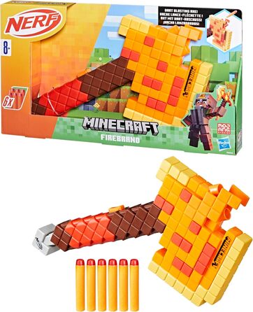 Nerf Minecraft Firebrand Dart Blaster Dart Blaster Axe, Nerf Minecraft Firebrand Dart Blaster Dart Blaster Axe