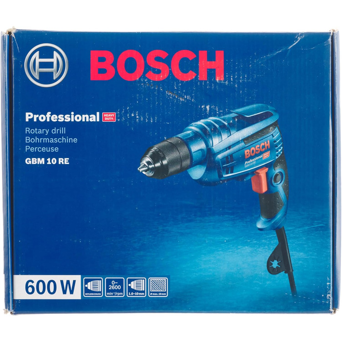 Професійний дриль Bosch GBM 10 RE (у комплекті з швидкозатискним патроном) Solo