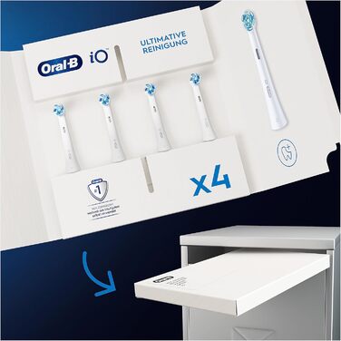 Щітки для чищення Oral-B iO Ultimate для електричної зубної щітки, 4 шт. и, неперевершене чищення зубів за технологією iO, упаковка, готова до поштової скриньки, подарунок на День святого Валентина для неї/нього