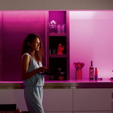 Відтінок Philips Bluetooth Lightstrip Plus White& Color Ambiance 2 м базовий набір 5 м розширення Світлодіодна стрічка з голосовим керуванням через Google Assistant, Apple Homekit Керується через додаток через смартфон