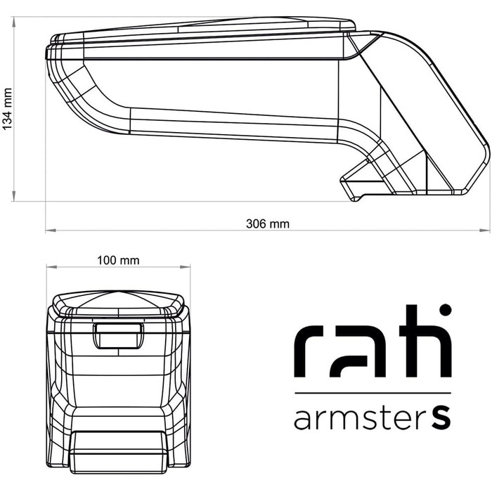 Підлокітник Rati armster S, підходить для RENAULT CAPTUR RHD 2013-2017 (без GRIPXTEND) I Центральний підлокітник з відсіком для зберігання Я вміщую центральну консоль