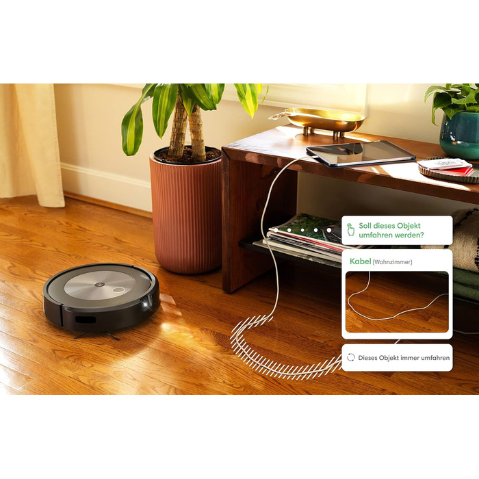 Вакуумний робот iRobot Roomba j7 із підтримкою Wi-Fi і автоматичною вакуумною станцією, картографуванням і двома гумовими щітками для всіх поверхів - Виявлення та уникнення об&39єктів - Навчання та картографування