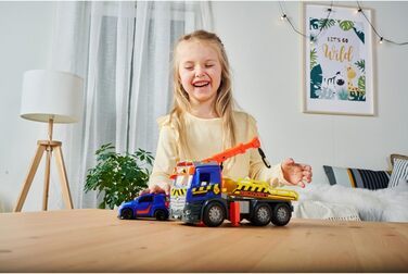 Евакуатор Dickie Toys Action Truck Recovery з машиною, з рухомим краном, звуковим та світловим сигналом, евакуатор для дітей від 3 років 203745016 Синій/жовтий