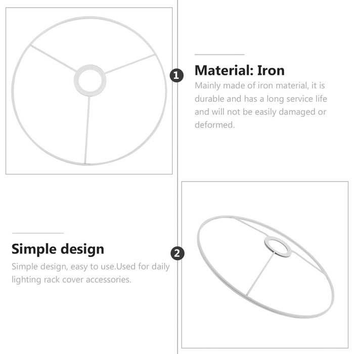 Каркас абажура круглий, кільцевий тримач абажура кільцевий абажур круглий для E27 Тримач лампи Залізний дріт Кришка лампи, 16см