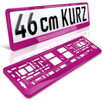 Тримач номерного знака короткий 46 см FUCHSIA Рожевий Глянець для коротких номерних знаків Вініловий вигляд пурпурно-рожевий Тримач номерного знака 460 х 110 мм, 2