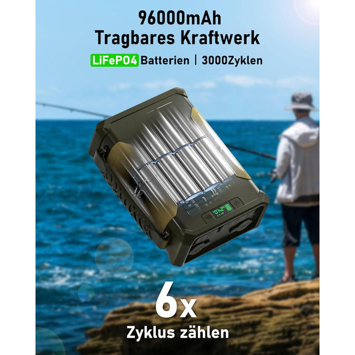 Портативна електростанція EASYLONG ES960 96000 мАг 297.6 Втгод Блок живлення Бездротовий зарядний пристрій Акумуляторна батарея регульована DC 12 В 24 В Сонячна батарея Кемпінг Резервна батарея для риболовлі Надзвичайна ситуація на відкритому повітрі