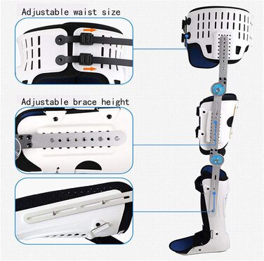 Колінний ортез з ременями, легкий післяопераційний ортез на відведення стегна, шарнірний ортез на коліно і тазостегновий суглоб, регульований ортез на стегно, колінний суглоб, гомілковостопний суглоб і стопу для підтримки і для