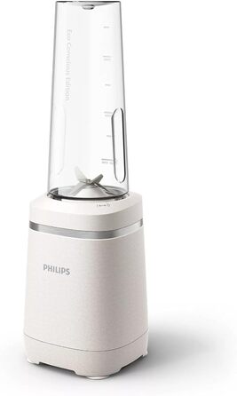 Міксер Philips Eco Conscious Edition, 350 Вт, технологія ProBlend, чашка Tritan Renew, без бісфенолу А, шовковий білий матовий (HR2500/00) одинарний 350 Вт