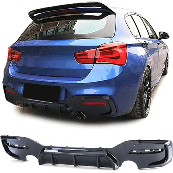 Спортивний задній дифузор Black Gloss підходить для BMW 1 Series F20 F21 15-19 LCI M135 M140