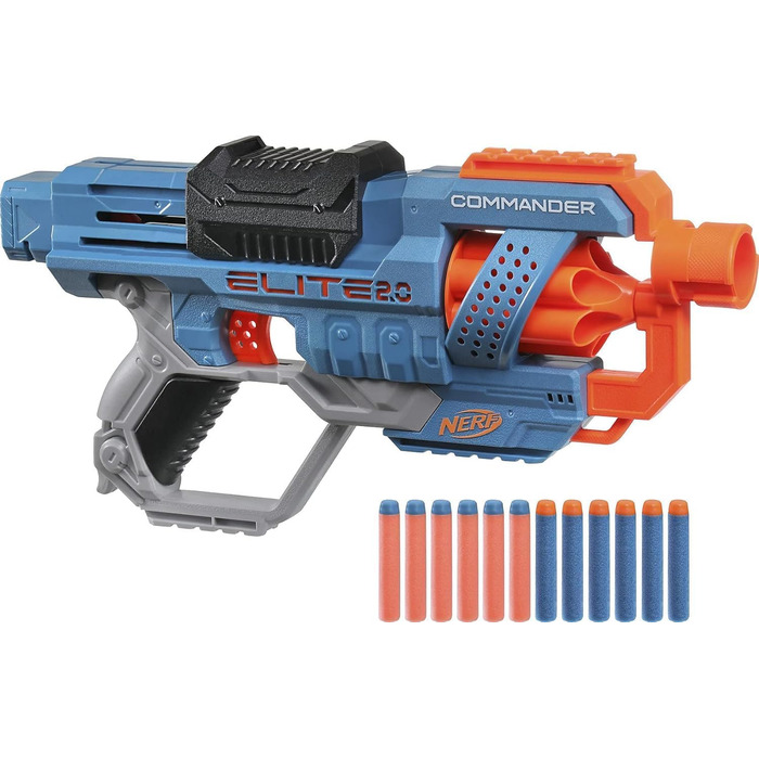 Бластер Nerf Elite 2.0 Eaglepoint RD-8, барабан на 8 дротиків, знімний телескоп і знімний ствол, з 16 дротиками Nerf і болтами, 27-метрова стрільбище, для хлопчиків і дівчаток