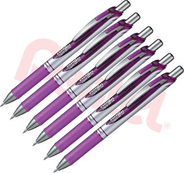 Ручка Pentel Gel Rollerball Pen EnerGel з тисковим механізмом, 6 шт. , 0,7 мм (фіолетовий, в упаковці 6 шт. )