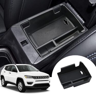 Сумісний з аксесуарами Jeep Compass 2021 2022 2023 Центральна консоль Підлокітник для зберігання Центральний підлокітник Органайзер Лоток, багатофункціональний бардачок Аксесуари