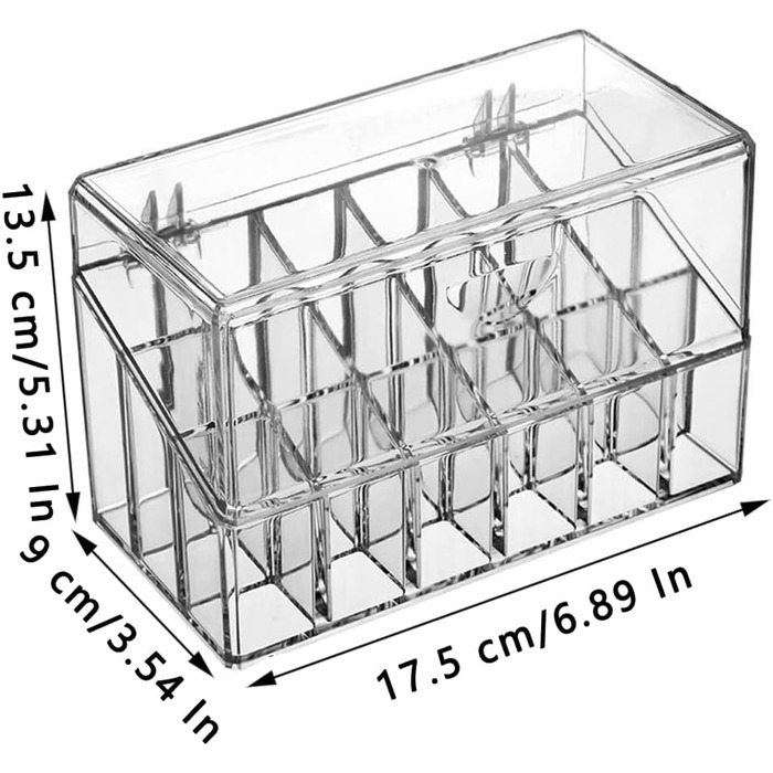 Органайзер для губної помади, прозора коробка для зберігання косметики, органайзер для косметики, акриловий прозорий косметичний органайзер, підходить для туалетного столика, туалетного столика та стільниці