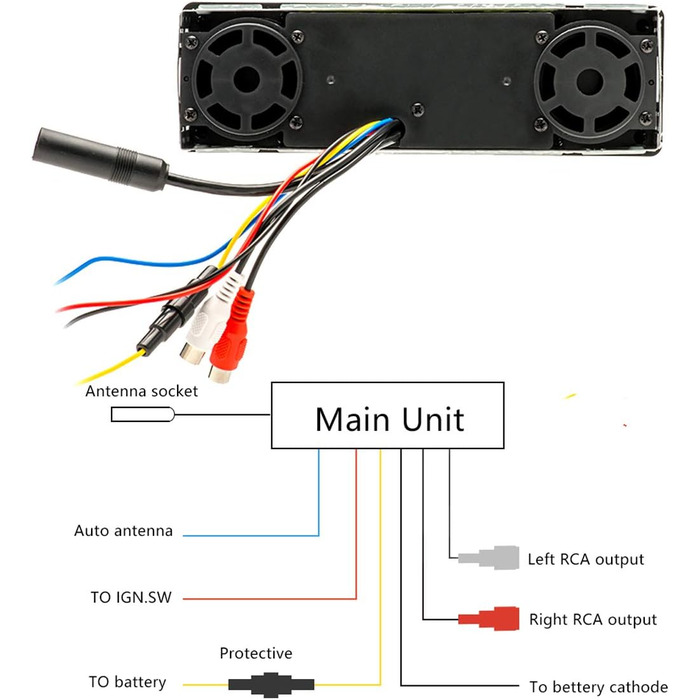 Автомобільна стереосистема WESPECIFIC 1 Din Bluetooth з двома динаміками Універсальна 1 DIN 12V FM MP3 Bluetooth автомобільна стереосистема