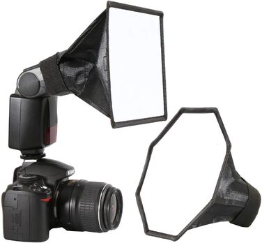 Комплект розсіювачів waka Flash Softbox Speedlight - восьмикутний софтбокс 20 см софтбокс 20x15 см для спалаху, універсальне кріплення для Canon, Yongnuo та Nikon Speedlight