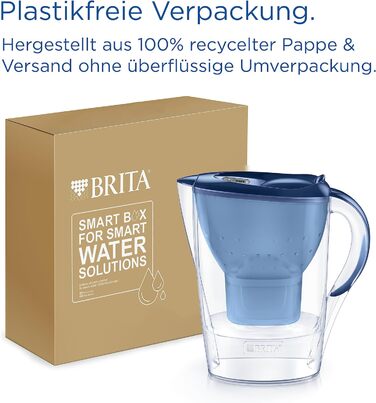 Фільтр для води BRITA Глечик-глечик Marella синій (2,4 л) з 3 картриджами MAXTRA PRO All-in-1 фільтр для зменшення вапняного нальоту, хлору, свинцю, міді та речовин, що погіршують смак у воді