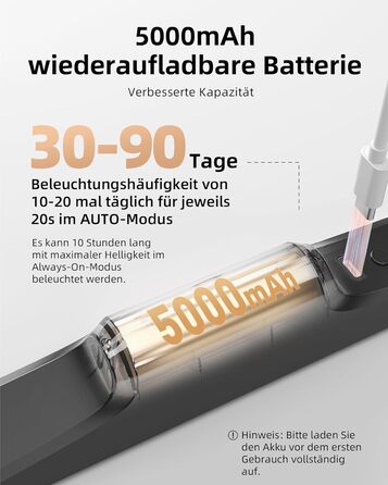 Підсвічування під шафу кухонне світлодіодне 5000mAh, підсвічування шафи з датчиком руху, 3 колірні температури, з регулюванням яскравості та акумуляторне бездротове освітлення шафи для дзеркал, столів, кухні, шаф, стін