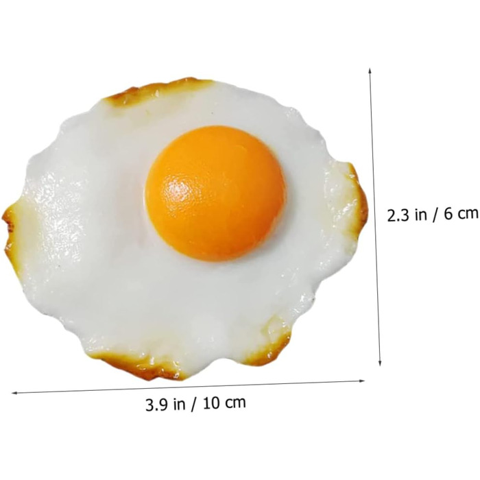И імітовані моделі смажених яєць декоративні дитячі іграшки реквізит для фотографії та кухні реалістичні виготовлені з пластику ідеально підходять для дітей та прикраси, 4 шт.