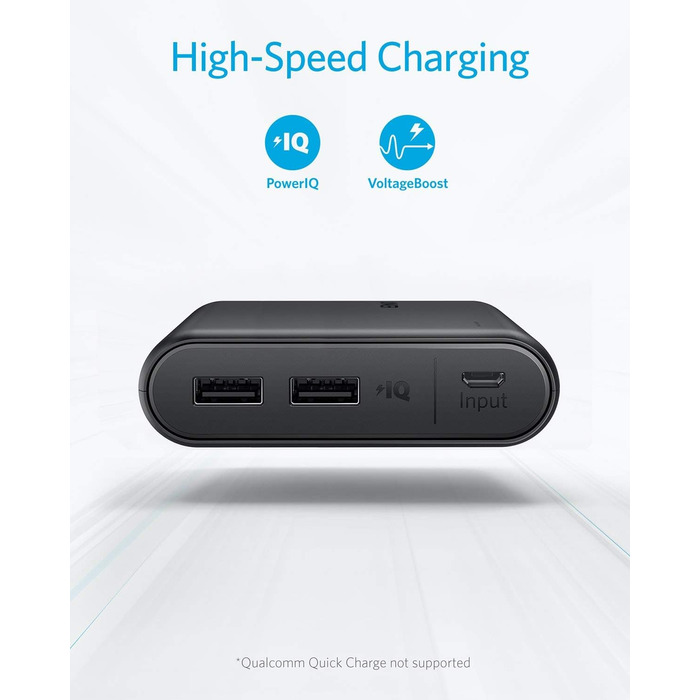 Та інші смартфони, 13000mAh Powerbank External Battery 2-Port 3A with PowerIQ and Voltage Boost Technology for iPhone XS Max/XR/XS/X/8/8Plus/7/6s/6, Samsung Galaxy S8