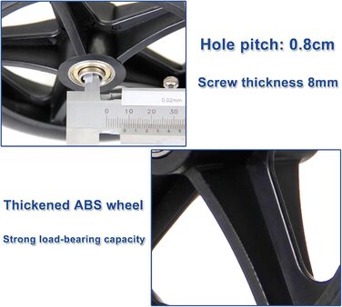 Колеса для інвалідних візків, заміна для передніх коліс інвалідного візка, 2 шт. и міцних коліщаток, безшумні стандартні коліщатка, стійкі до проколів, для літніх і хворих людей, розміри чорні 8 дюймів / 20 см.