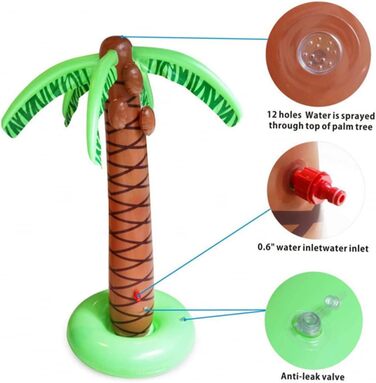 Розпилювач води кокосове дерево іграшка на відкритому повітрі іграшка на відкритому повітрі поливальна іграшка пляжна водна іграшка літні аксесуари, 1stk