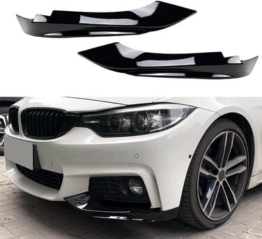 Для BMW 4 Series F32 F33 F36 M Sport 2014-2020 2 x Глянцева чорна губа переднього бампера