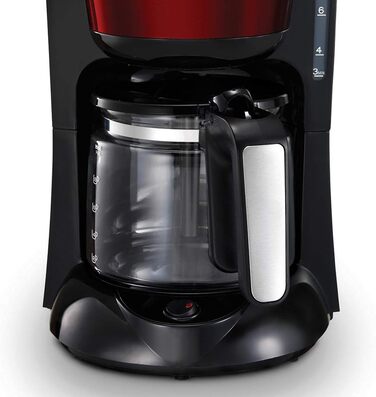 Кавоварка з фільтром Morphy Richards 162752EE зі скляним глечиком, нержавіюча сталь/червоний червоний - скляний глечик