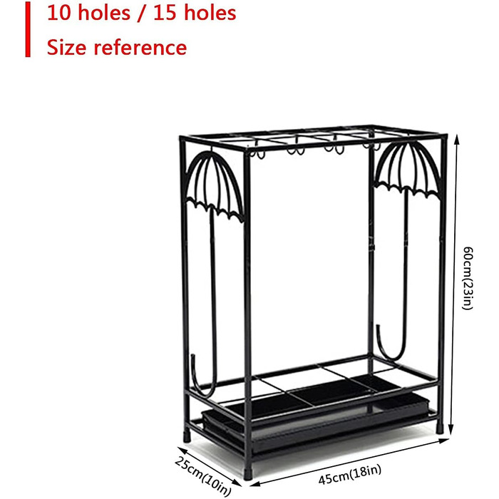 Органайзер для парасольок Cuiynic, підставка для парасольок підставка для тримача парасольки, чорно-біла, окремо стояча металева полиця-органайзер, полиця для зберігання, тримач підставки для парасольки, зберігання 1021 vit 10 hll 8 крокар
