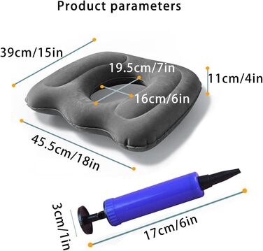 Надувна ортопедична подушка, подушка для сидіння Геморой з помпою Запалення Біль зняти запалення Геморой Біль у куприку Кісти для офісного крісла Автомобіль Інвалідне крісло М'яке кільце сидіння