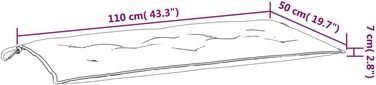 Подушка для садової лавки світло-зелена 110x50x7 см Оксфорд тканина,361822