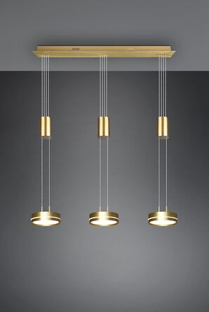 Світлодіодний торшер Trio Lights Franklin 426510208, метал в т.ч. світлодіод 35 Вт, зміна кольору, диммер (латунний матовий, підвісний 3-полум'яний)