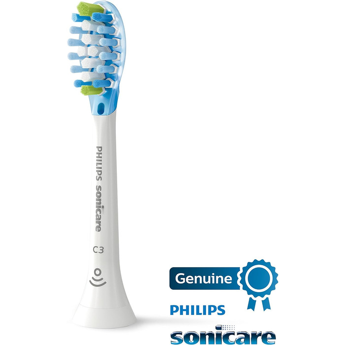 Оригінальна щітка-насадка Philips Sonicare Premium Plaque Defense HX9044/17, у 10 разів більше видалення нальоту, RFID-чіп, 4 упаковки, стандартна, біла