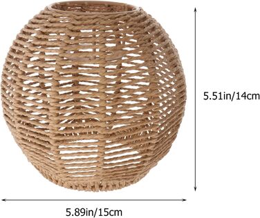 Кошик Освітлювальний прилад 2 шт. Кругла мотузка Ротанговий абажур Ретро люстра Легка кришка Плетені підвісні світильники Абажур кафе Бар Ресторан Абажур Плетений кошик Світло