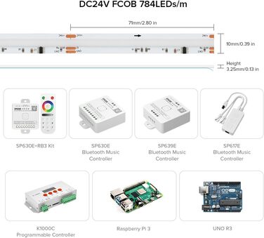 Гнучка світлодіодна стрічка COB високої щільності WS2814 IC RGBW світлодіодна стрічка 1M 784LEDs/m 21 Вт/М DC24V IP30 Карбування кольору Прикраса своїми руками (не контролер вмісту та блок живлення) Fcobrgbnw 24 В 1 М 784 світлодіодів/м, 4000K)