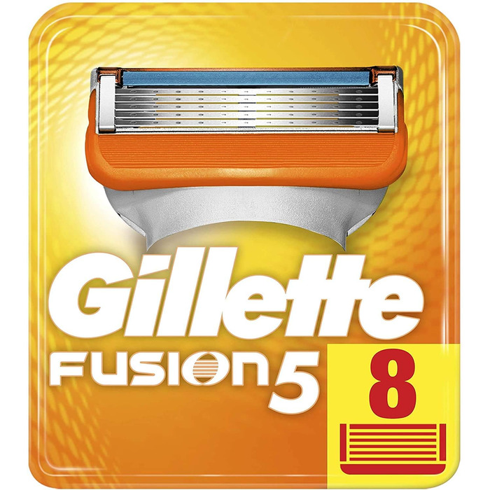 Леза для бритви Gillette Fusion 5 з обрізним лезом для точного та антифрикційного покриття, 8 змінних лез 8 шт. (1 упаковка) Старі