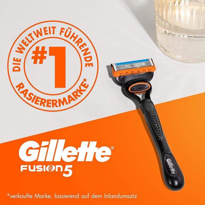 Леза для бритви Gillette Fusion 5 для бритв, 18 змінних лез для мокрих бритв чоловічі з 5-кратним лезом, Зроблено в Німеччині (бритва 8 лез тримач)