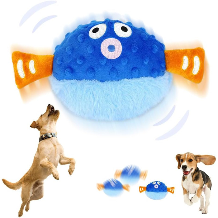 HEYIDAMAI Moving Dog Toy, Dog Toy Movable Electric, Interactive Dog Toy, Active Moving Pet Plush Toy with Sound and Bouncing for Dogs Cats (Blue), HEYIDAMAI Moving Dog Toy, Dog Toy Movable Electric, Interactive Dog Toy, Active Moving Pet Plush Toy with So